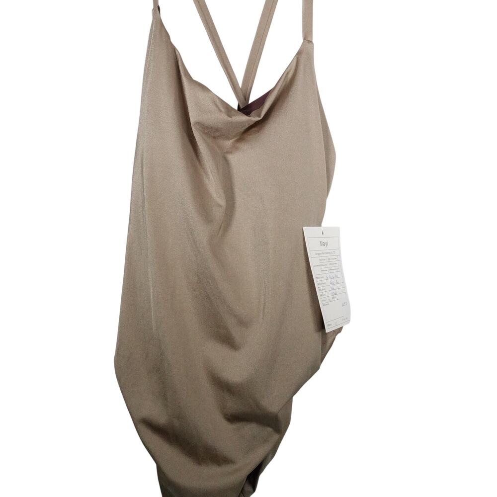 NWOT Sample Andie Swim Fiji One Piece Swimsuit 2XL Gold Satin 2053